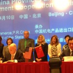 Governor Brown signing a trade agreement