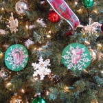 CDFA spelled out in ornaments on the tree at the Center for Analytical Chemistry