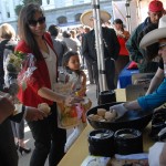 Ag Day visitors sampling beef and bread