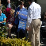 Secretary Ross receiving the "Best Ag Day Supporter" ribbon