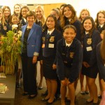 Members of the Elk Grove-Pleasant Grove FFA, Woodland FFA, and Woodland Pioneer FFA delivered flowers to CDFA for Ag Day and spent a few minutes discussing the future of agriculture with Secretary Ross