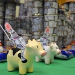 Detail from the castle built by the Administrative Services staff. Ready, joust!