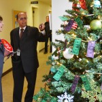 Nirmal Saini and Secretary Ross inspect a Christmas Tree
