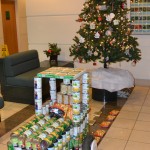 A tractor made out of canned goods, entitled "Can Creation"
