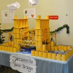 CDFA's Plant Health and Pest Prevention Services staff put its donated canned goods to good use with this replica of the nearby Tower Bridge, an icon on the Sacramento skyline