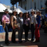 Secretary Ross with the rodeo queens.