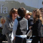 CDFA Secretary Karen Ross says "Hello" to Imagine This contest winners, who wrote stories about agriculture as part of the annual competition hosted by the California Foundation for Agriculture in the Classroom.