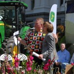 CDFA Secretary Karen Ross with Ag Day emcee and Your Produce Man Michael Marks.