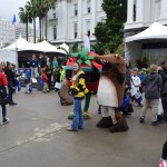 Ag Day mascots pose for photos with fans